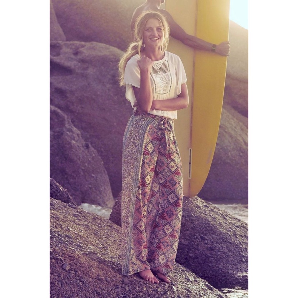 Anthropologie Elevenses Seaflower Wide-Length Pant - Picture 6 of 7